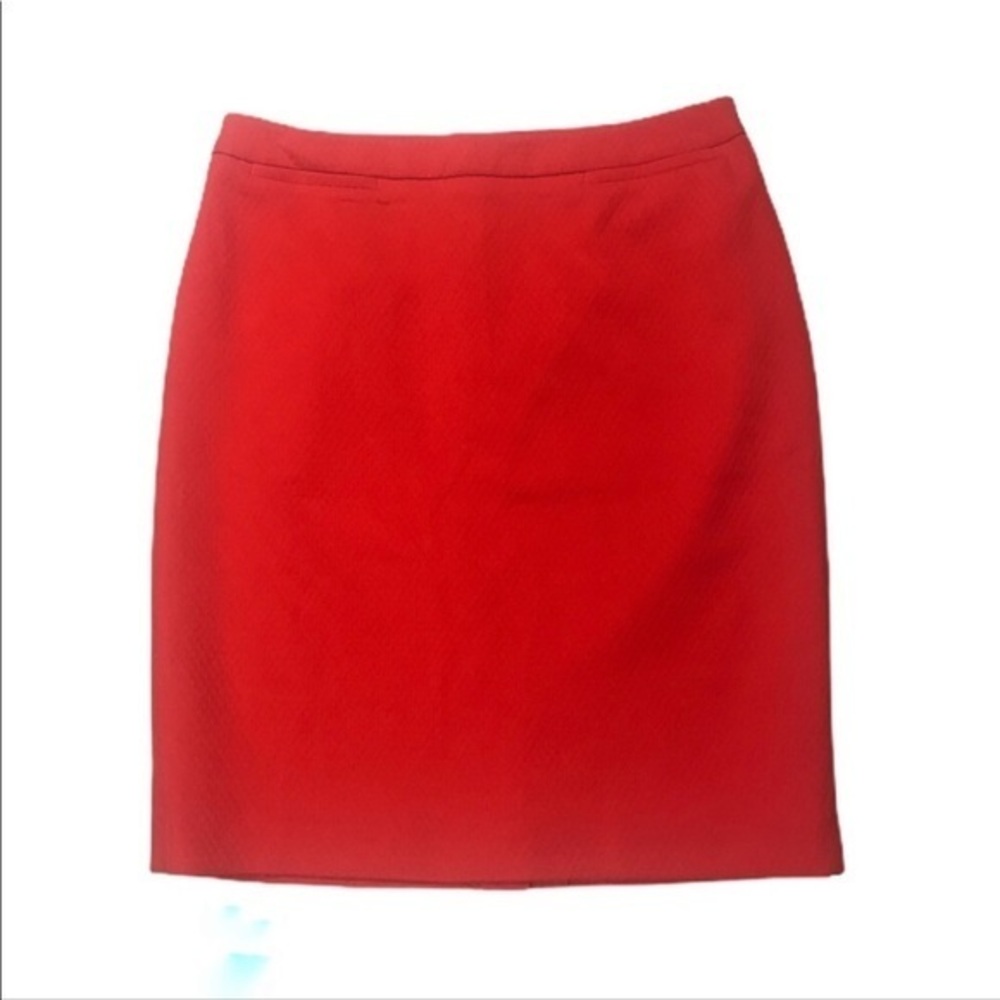 Halogen 6 quilted pattern red orange tone pockets fully lined pencil skirt